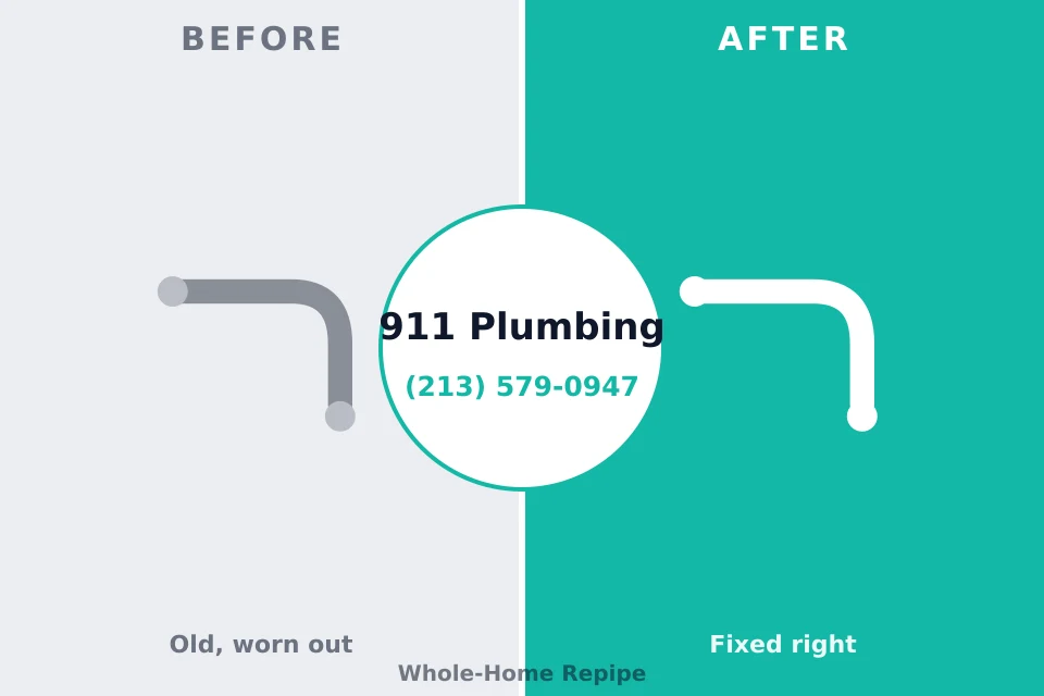 Before and after: plumbing repair Pennsboro, WV